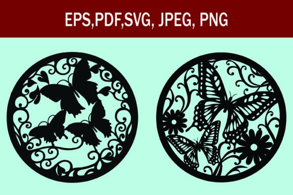 Butterfly on Flower for SVG Cut File Graphics and Illustrations