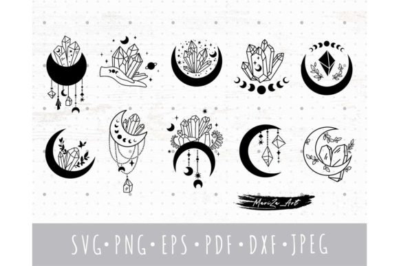 Creative Graphics and Illustrations: Crystal Mystical Moon SVG Bundle Review