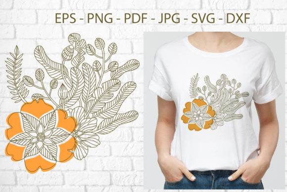 Doodle Flower Bouquet Graphics for Modern Illustrations