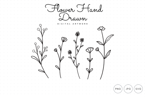 Doodle Flower Ornament Graphics for Handmade Illustrations