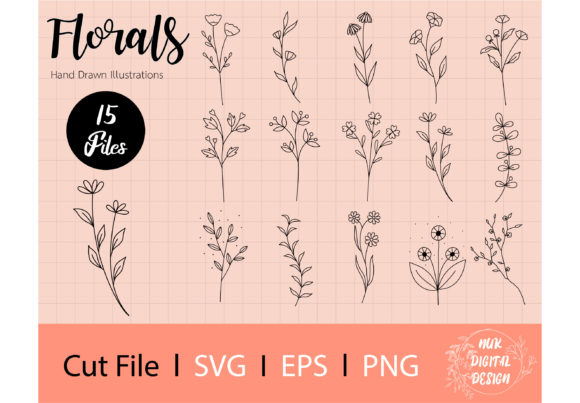 Florals Bundle, Hand Drawn: Graphics & Illustrations Review