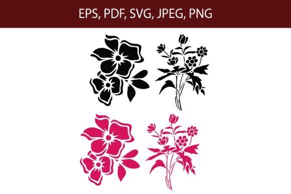 Flowers Coloring Design SVG Cut File for Graphics and Illustrations