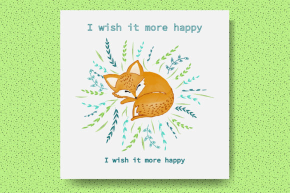Fox Watercolor Card Graphics and Illustrations Review