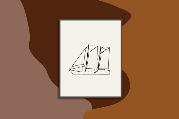 Hand Drawn Sea Boat Art Line: A Review for Graphics and Illustrations