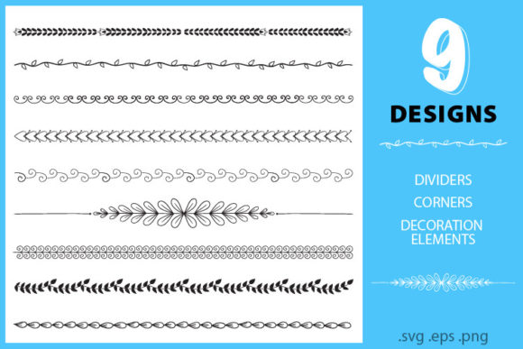 Retro Vintage Flourishes Dividers Svg Graphics and Illustrations