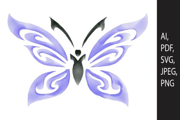 Watercolor Butterfly Design SVG Cut File Graphics and Illustrations