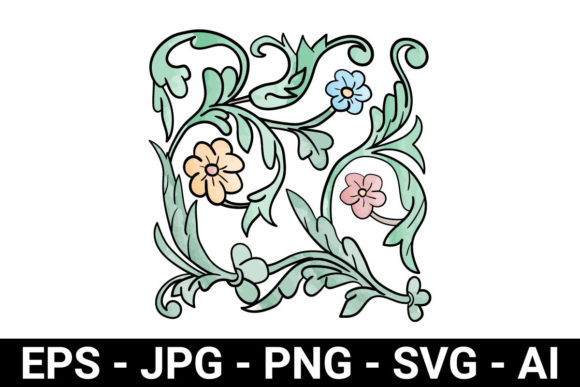 Watercolor Flower and Leaves for Design Graphics and Illustrations