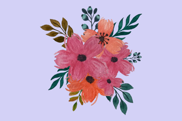 Watercolor Flower, Leaf Clipart Graphics and Illustrations Review