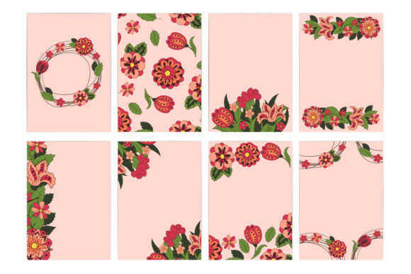 Wedding Set Postcards, Backgrounds: Graphics & Illustrations Review